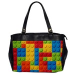 Lego Bricks, Colorful Dots Background Oversize Office Handbag