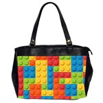 Lego Bricks, Colorful Dots Background Oversize Office Handbag (2 Sides)