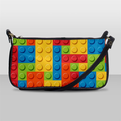 Lego Bricks, Colorful Dots Background Shoulder Clutch Bag from ArtsNow.com Front