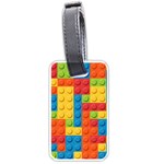 Lego Bricks, Colorful Dots Background Luggage Tag (one side)