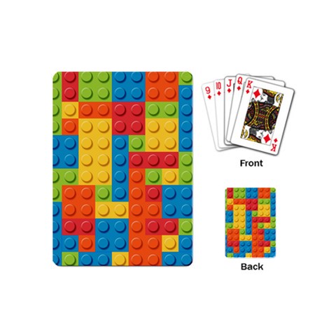 Lego Bricks, Colorful Dots Background Playing Cards Single Design (Mini) from ArtsNow.com Back