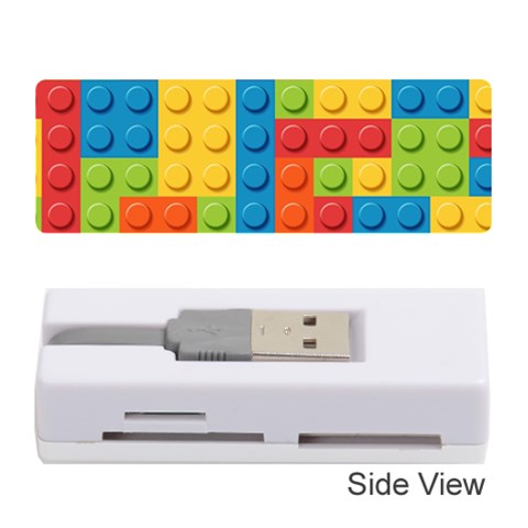 Lego Bricks, Colorful Dots Background Memory Card Reader (Stick) from ArtsNow.com Front