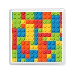 Lego Bricks, Colorful Dots Background Memory Card Reader (Square)