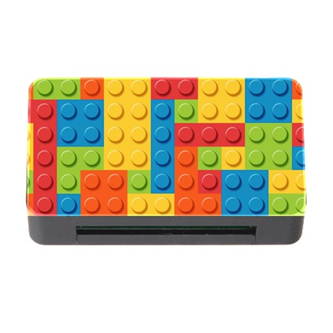 Lego Bricks, Colorful Dots Background Memory Card Reader with CF from ArtsNow.com Front