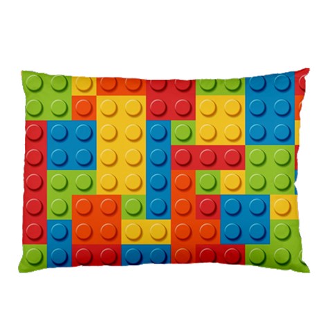 Lego Bricks, Colorful Dots Background Pillow Case (Two Sides) from ArtsNow.com Front