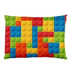 Lego Bricks, Colorful Dots Background Pillow Case (Two Sides) from ArtsNow.com Back