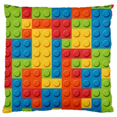 Lego Bricks, Colorful Dots Background Large Cushion Case (Two Sides) from ArtsNow.com Front