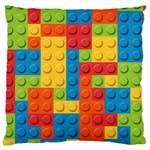 Lego Bricks, Colorful Dots Background Large Cushion Case (Two Sides)