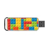 Lego Bricks, Colorful Dots Background Portable USB Flash (One Side)