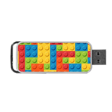 Lego Bricks, Colorful Dots Background Portable USB Flash (Two Sides) from ArtsNow.com Front