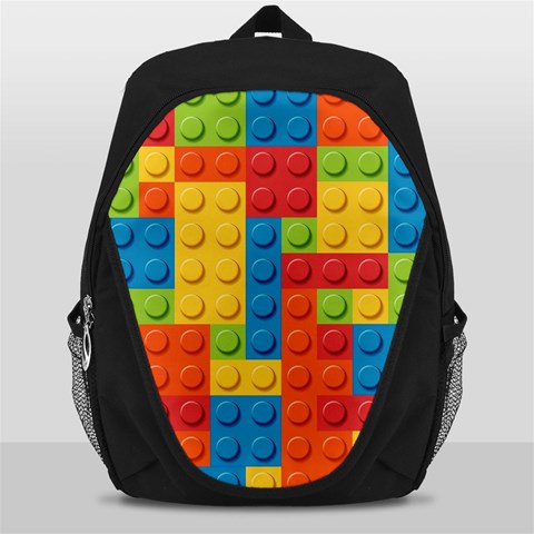 Lego Bricks, Colorful Dots Background Backpack Bag from ArtsNow.com Front