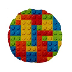 Lego Bricks, Colorful Dots Background Standard 15  Premium Round Cushions from ArtsNow.com Front