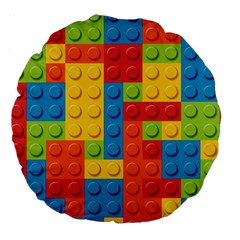 Lego Bricks, Colorful Dots Background Large 18  Premium Round Cushions from ArtsNow.com Front