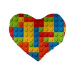 Lego Bricks, Colorful Dots Background Standard 16  Premium Heart Shape Cushions