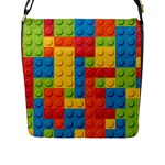 Lego Bricks, Colorful Dots Background Flap Closure Messenger Bag (L)