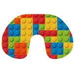 Lego Bricks, Colorful Dots Background Travel Neck Pillow