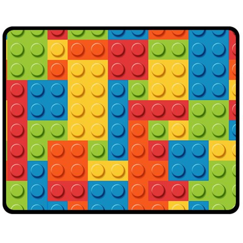 Lego Bricks, Colorful Dots Background Two Sides Fleece Blanket (Medium) from ArtsNow.com 58.8 x47.4  Blanket Front