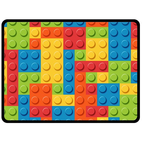 Lego Bricks, Colorful Dots Background Two Sides Fleece Blanket (Large) from ArtsNow.com 80 x60  Blanket Front