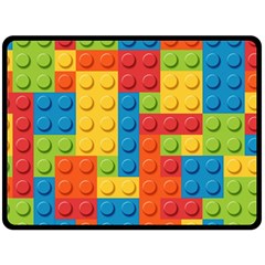 Lego Bricks, Colorful Dots Background Two Sides Fleece Blanket (Large) from ArtsNow.com 80 x60  Blanket Back