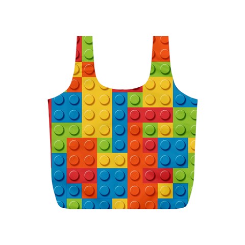 Lego Bricks, Colorful Dots Background Full Print Recycle Bag (S) from ArtsNow.com Front