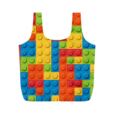 Lego Bricks, Colorful Dots Background Full Print Recycle Bag (M) from ArtsNow.com Front