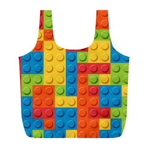 Lego Bricks, Colorful Dots Background Full Print Recycle Bag (L) from ArtsNow.com Front