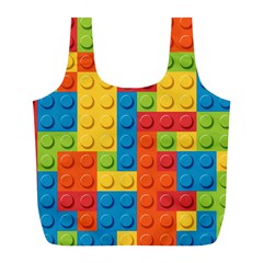 Lego Bricks, Colorful Dots Background Full Print Recycle Bag (L) from ArtsNow.com Front