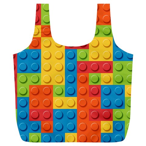 Lego Bricks, Colorful Dots Background Full Print Recycle Bag (XL) from ArtsNow.com Back