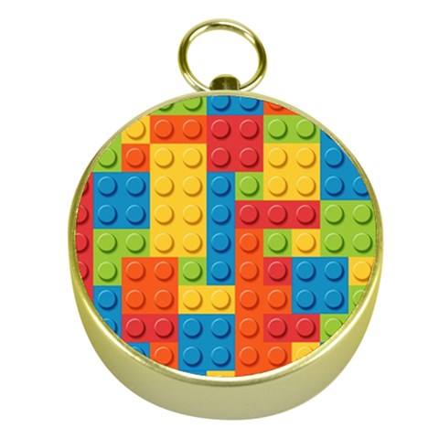 Lego Bricks, Colorful Dots Background Gold Compasses from ArtsNow.com Front