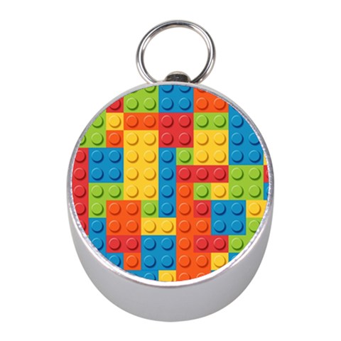 Lego Bricks, Colorful Dots Background Mini Silver Compasses from ArtsNow.com Front