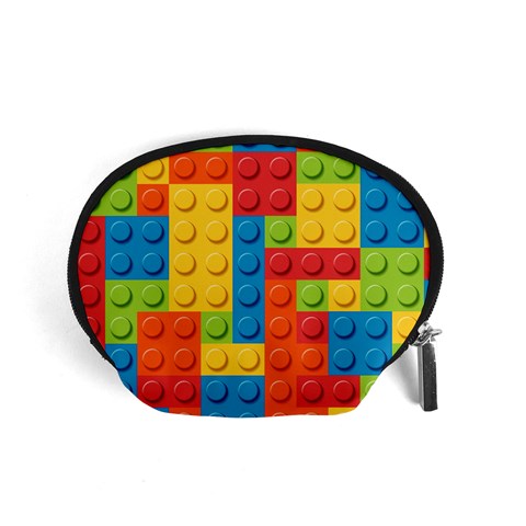 Lego Bricks, Colorful Dots Background Accessory Pouch (Small) from ArtsNow.com Front