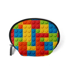 Lego Bricks, Colorful Dots Background Accessory Pouch (Small) from ArtsNow.com Back