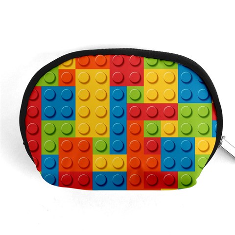 Lego Bricks, Colorful Dots Background Accessory Pouch (Medium) from ArtsNow.com Front