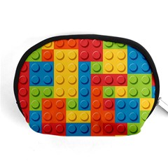 Lego Bricks, Colorful Dots Background Accessory Pouch (Medium) from ArtsNow.com Front