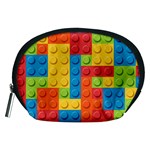 Lego Bricks, Colorful Dots Background Accessory Pouch (Medium)