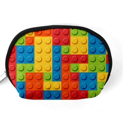 Lego Bricks, Colorful Dots Background Accessory Pouch (Medium) from ArtsNow.com Back