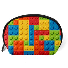 Lego Bricks, Colorful Dots Background Accessory Pouch (Large) from ArtsNow.com Back