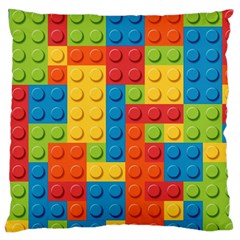 Lego Bricks, Colorful Dots Background Standard Premium Plush Fleece Cushion Case (Two Sides) from ArtsNow.com Back