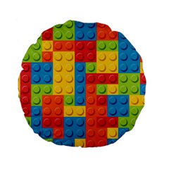 Lego Bricks, Colorful Dots Background Standard 15  Premium Flano Round Cushions from ArtsNow.com Front