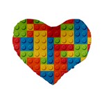 Lego Bricks, Colorful Dots Background Standard 16  Premium Flano Heart Shape Cushions