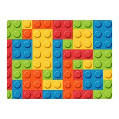 Lego Bricks, Colorful Dots Background Two Sides Premium Plush Fleece Blanket (Mini) from ArtsNow.com 35 x27  Blanket Front