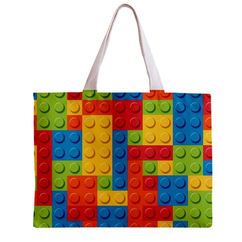 Lego Bricks, Colorful Dots Background Zipper Mini Tote Bag from ArtsNow.com Front