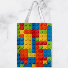 Lego Bricks, Colorful Dots Background Zipper Classic Tote Bag from ArtsNow.com Front