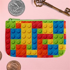 Lego Bricks, Colorful Dots Background Large Coin Purse from ArtsNow.com Front