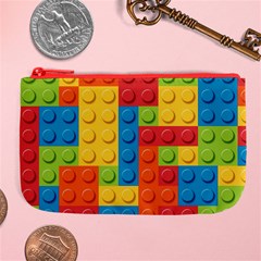 Lego Bricks, Colorful Dots Background Large Coin Purse from ArtsNow.com Front