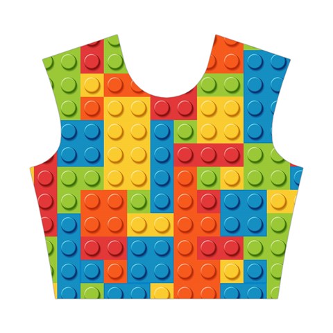 Lego Bricks, Colorful Dots Background Cotton Crop Top from ArtsNow.com Front