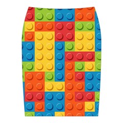 Lego Bricks, Colorful Dots Background Midi Wrap Pencil Skirt from ArtsNow.com Back