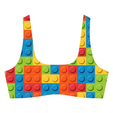 Lego Bricks, Colorful Dots Background Cross Back Hipster Bikini Set from ArtsNow.com Front