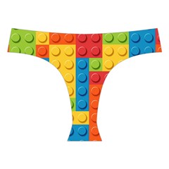 Lego Bricks, Colorful Dots Background Cross Back Hipster Bikini Set from ArtsNow.com Front Under