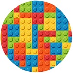 Lego Bricks, Colorful Dots Background Wooden Bottle Opener (Round)